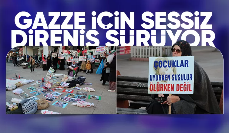 Gazze için Akyazıda sessiz eylem nöbeti sürüyor