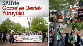 Gazze'ye destek için yürüdüler