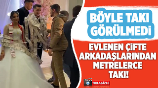 Gelin ve damada metrelik takı