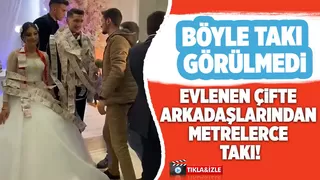 Gelin ve damada metrelik takı