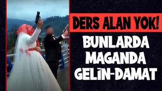 Gelin ve damat havaya ateş açtı, tepki yağdı