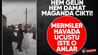 Gelin ve damat maganda çıktı