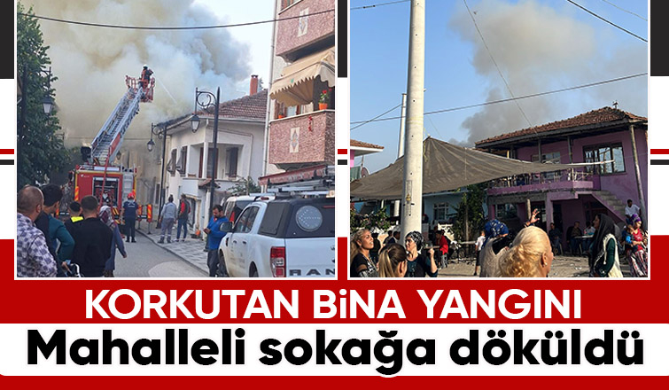 Geyve de korkutan yangın mahalleli sokağa döküldü 