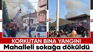 Geyve de korkutan yangın mahalleli sokağa döküldü 