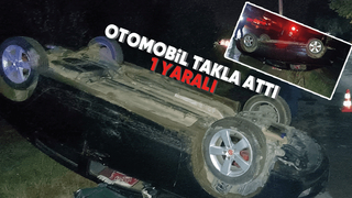 Geyve'de otomobil takla attı
