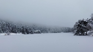 Gölcük Tabiat Parkı'nda göl dondu