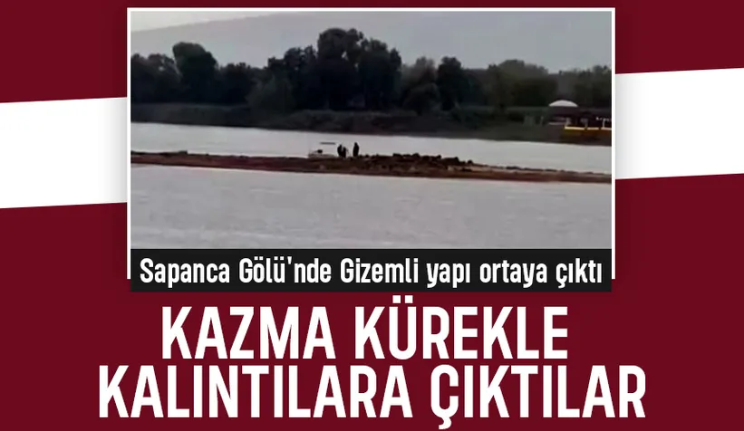 Gölde gizemli kalıntılar ortaya çıktı; Kazma küreği alıp gittiler