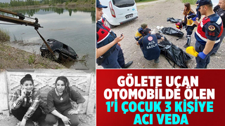 Gölete uçan araçta ölenlere gözü yaşlı veda
