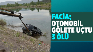 Gölete uçan otomobildeki 3 kişi öldü