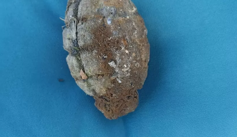 Gölün içinde patlamamış el bombası bulundu