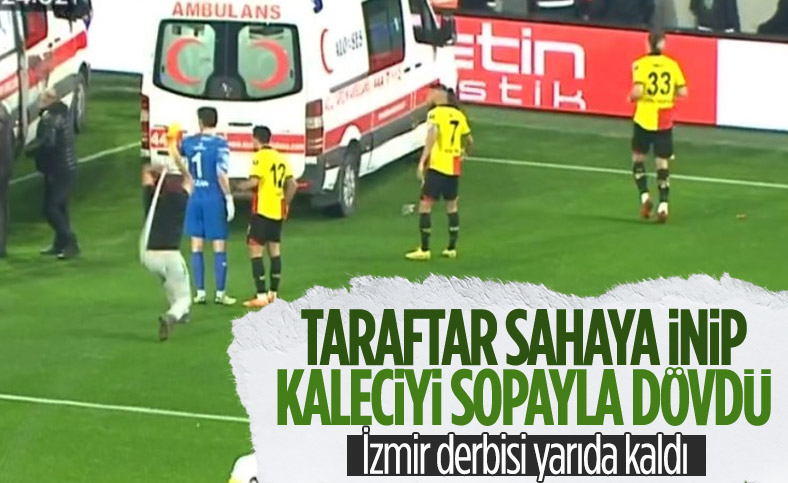 Göztepe - Altay maçında kaleciye saldırı