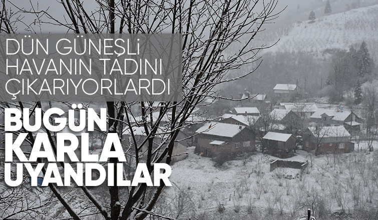 Güne karla uyandılar