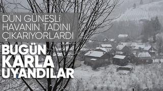 Güne karla uyandılar