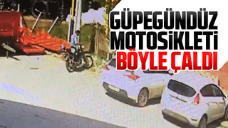 Güpegündüz motosikleti böyle çaldı