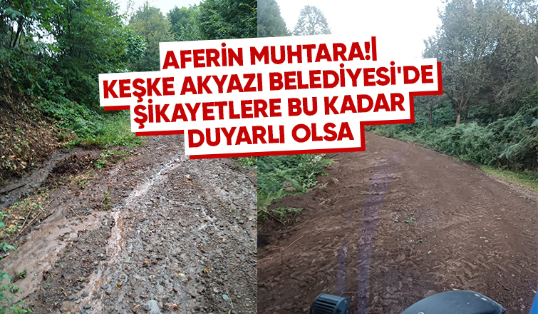 Güzlek'te bozulan yolu muhtar düzeltti