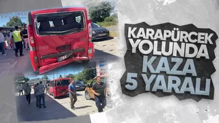 Hafif ticari araç, dolmuşa çarptı: 5 yaralı