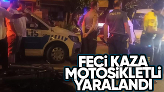 Hafif ticari araç motosikletle çarpıştı