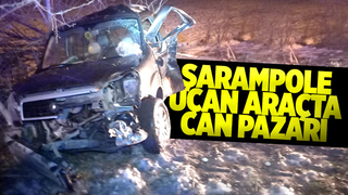 Hafif ticari araç şarampole uçtu