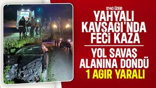 Hafif Ticari Araçla Otomobil Çarpıştı: Bagaj Kapağı Uçtu, Araç Yoldan Çıktı 1 Ağır Yaralı