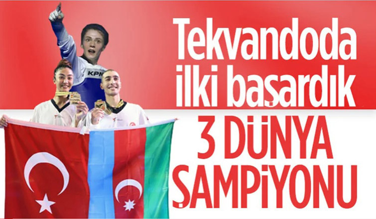 Hakan Reçber ve Nafia Kuş tekvandoda dünya şampiyonu