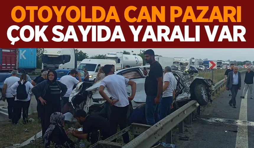 Halı yüklü tır ile otomobilin karıştığı kaza: 6 yaralı
