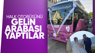 Halk otobüsü gelin aracı oldu