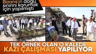 Harmantepe Kalesinde kazı çalışması yapılıyor