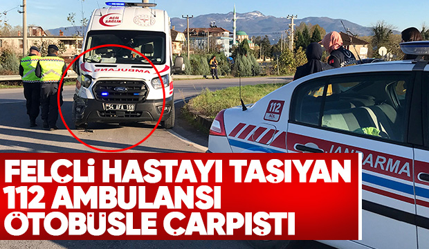Hasta taşıyan ambulans kaz ayaptı