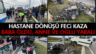 Hastane dönüşünde kaza 1 ölü, 2 yaralı