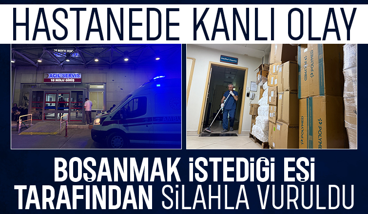 Hastanede eşini vurdu