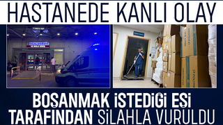 Hastanede eşini vurdu