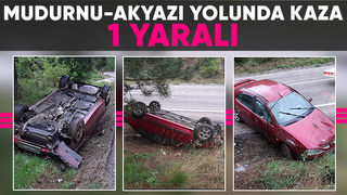 Hastaneye giden çiftin otomobili takla attı: 1 yaralı
