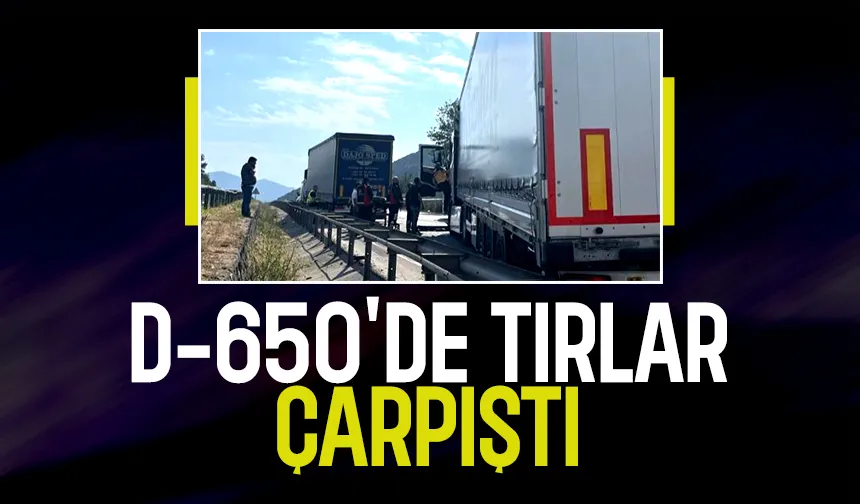 Hatalı sollama kazası: Tırlar çarpıştı