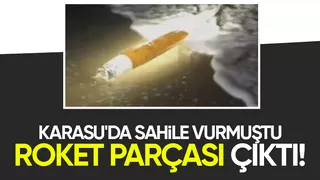 Karasu'da kıyıya vuran cisim roket parçası çıktı