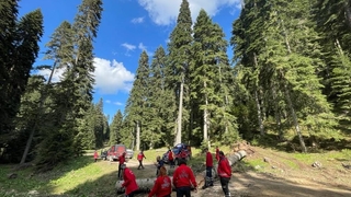 Helikopter düşmesi ağaç devrilmesi tatbikatı yapıldı