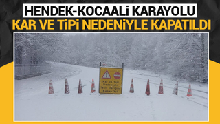 Hendek-Kocaali karayolunda kar engeli