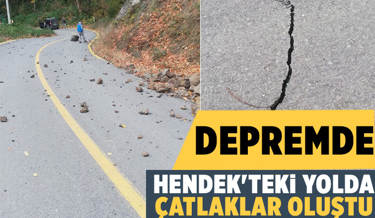 Hendek'te yolda çatlaklar oluştu