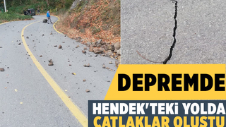 Hendek'te yolda çatlaklar oluştu