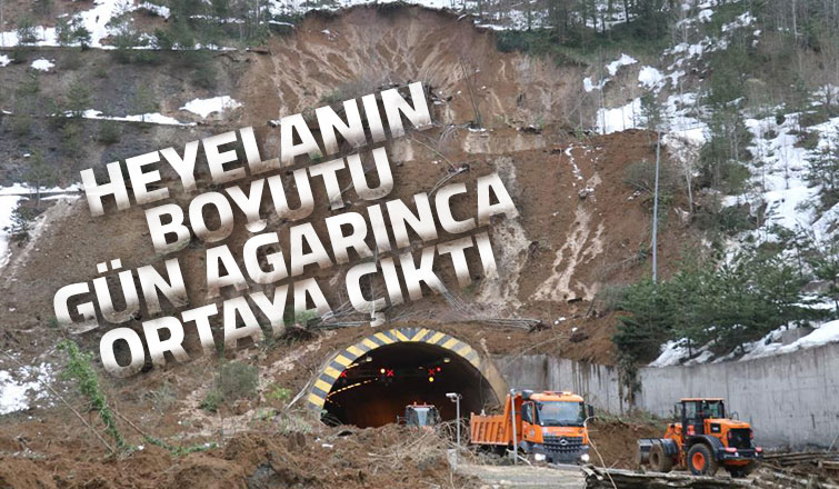 Heyelanın büyüklüğü gün ağarınca ortaya çıktı