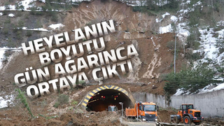 Heyelanın büyüklüğü gün ağarınca ortaya çıktı