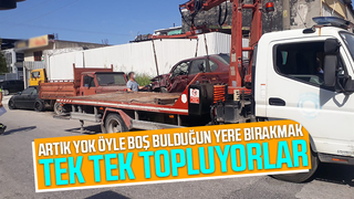 Hurda araçları tek tek topladılar