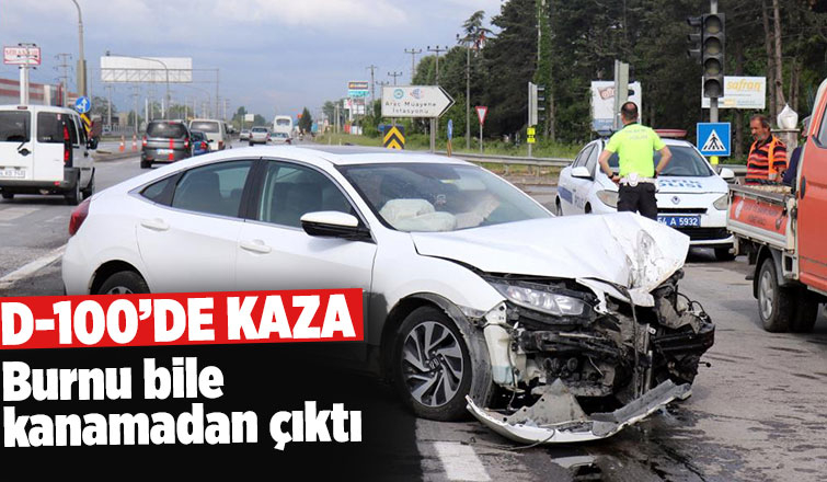 Hurdaya dönen otomobilden yara almadan kurtuldu