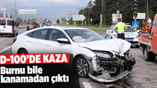 Hurdaya dönen otomobilden yara almadan kurtuldu