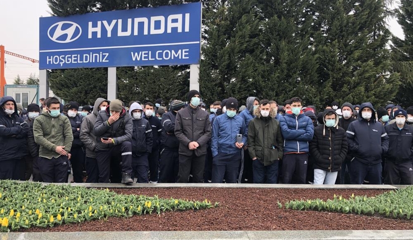 Hyundai Assan işçilerinden zam eylemi