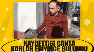 İçinde para olan çanta karlar eriyince bulundu