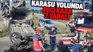 İki aracın karıştığı kazada 7 kişi yaralandı