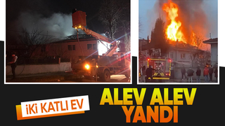İki katlı ev alevlere teslim oldu