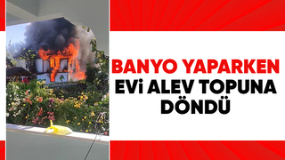 İki katlı ev tamamen yandı