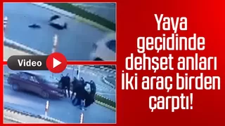 İki kere çarpıldı; Kaza anları kamerada
