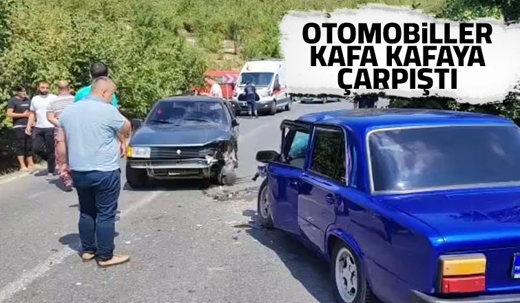 İki otomobil kafa kafaya çarpıştı: 2 yaralı